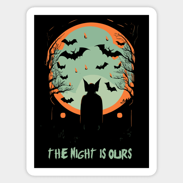 the night is ours. bat people Sticker by Kingrocker Clothing